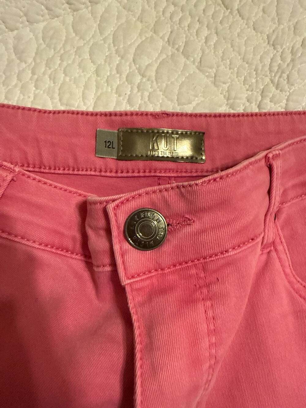 Kut from the Kloth Pink Straight Leg Jeans Size 12L